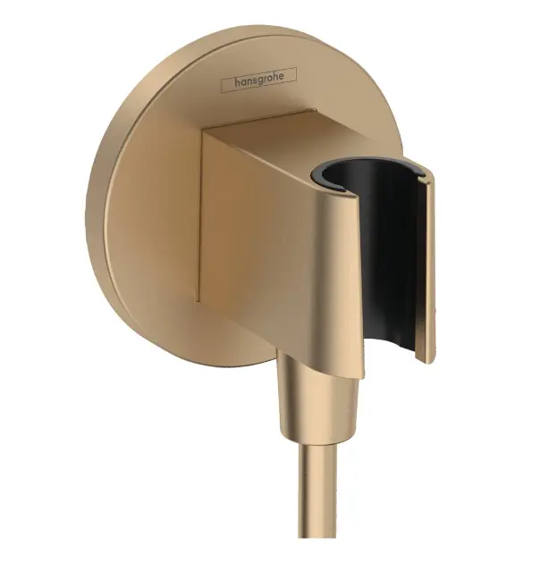 Hansgrohe Fixfit - Codo de ducha con soporte, bronce cepillado 26888140