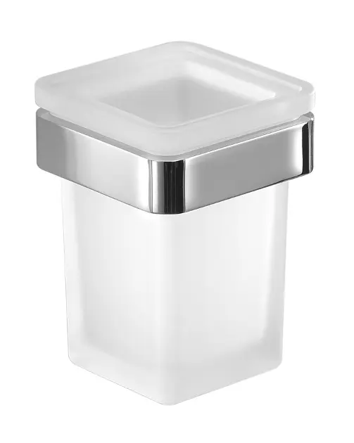 Sapho Gedy Samoa - Fogkefe- és fogkrémtartó tégely, matt üveg/króm A81013