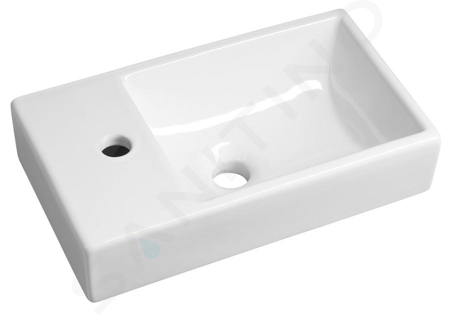 Sapho Small - Lavamani Minos, 45x26 cm, senza troppopieno, foro per miscelatore a sinistra, bianco 4757