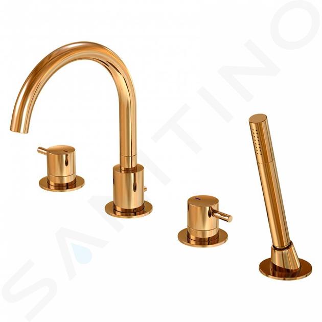 Steinberg 100 - Grifo para borde de bañera, instalación de 4 orificios, oro rosado 100 2400 RG