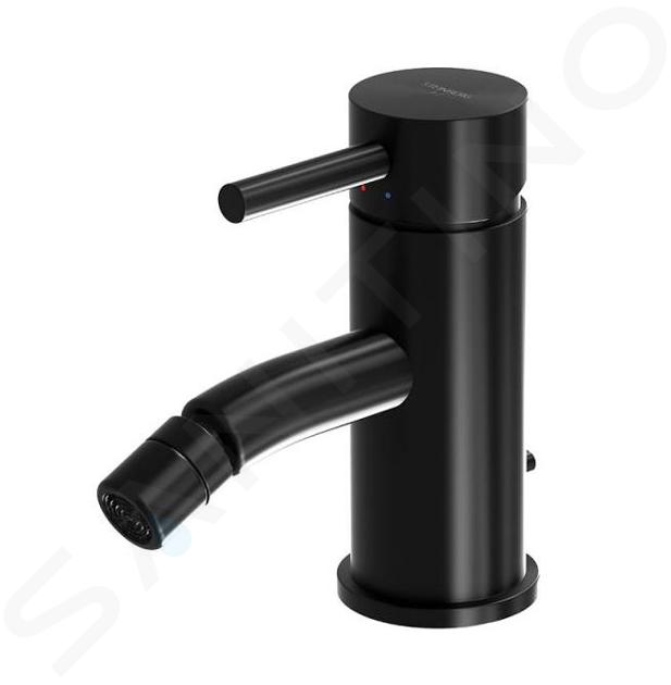 Steinberg 100 - Miscelatore per bidet, con piletta di scarico, nero opaco 100 1300 S