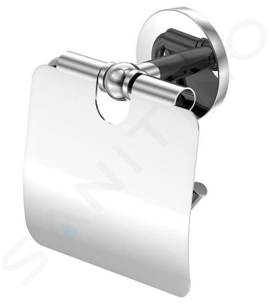 Steinberg 650 - Porte-papier toilette avec couvercle, chrome 650 2800