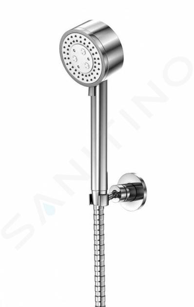 Steinberg 100 - Ensemble de pommeau de douche, support et flexible, 3 jets, chrome 100 1626