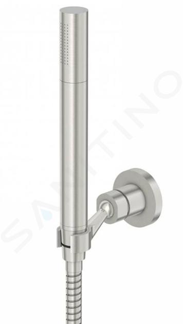 Steinberg 100 - Ensemble de pommeau de douche, support et flexible, nickel brossé 100 1650 BN