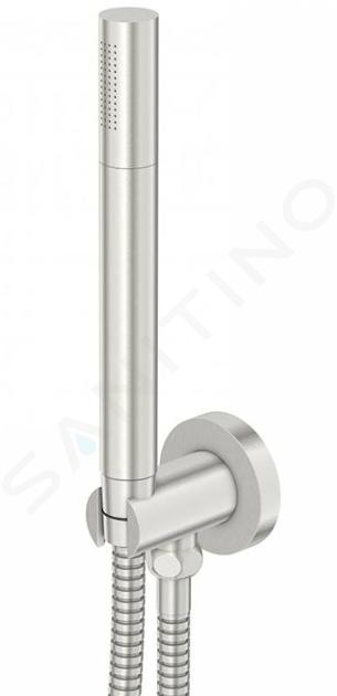 Steinberg 100 - Ensemble de pommeau de douche, support et flexible, nickel brossé 100 1670 BN