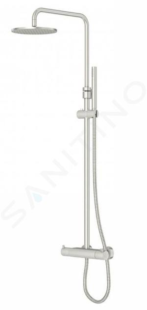 Steinberg 100 - Ensemble de douche avec thermostat, diamètre 200 mm, nickel brossé 100 2721 BN