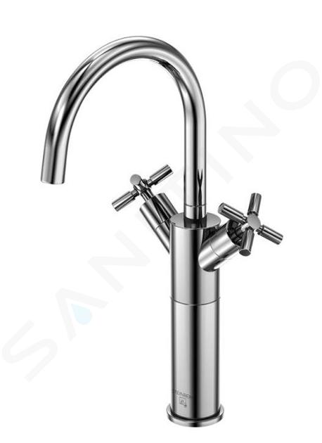 Sifone lavabo con scarico verticale e piletta cromata