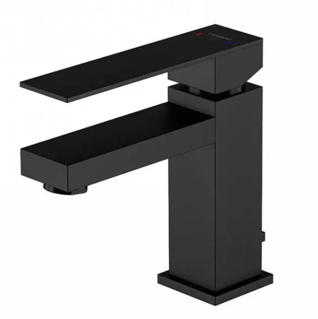 Steinberg 160 - Grifo de lavabo, con desagüe, negro mate 160 1000 S