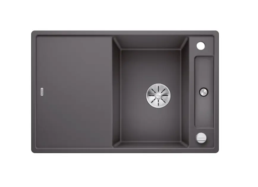 Blanco Axia III 45 - Silgranitspüle, 78x51 cm, mit Zubehör, InFino, felsgrau 523174