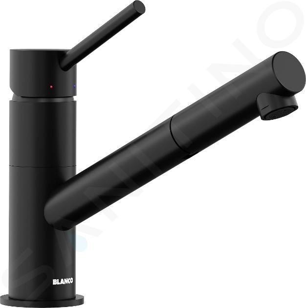 Blanco Kano S - Grifo de fregadero con salida extraíble, negro mate 526668