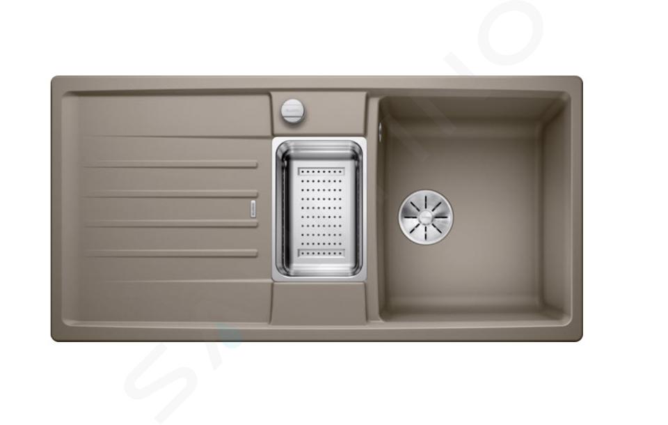 Blanco Lexa 6 - Fregadero de silgranite, 1000x500 mm, con accesorios, InFino, tartufo 524937