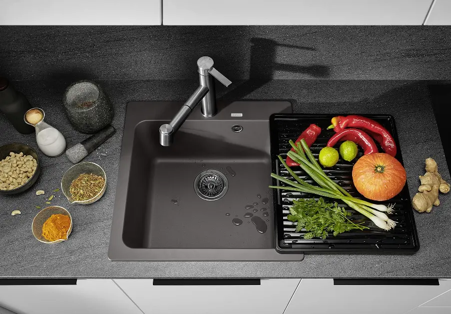 BLANCO NAYA 5 Granitspüle Anthrazit - Einbau Von Oben Für 50cm Unterschränke