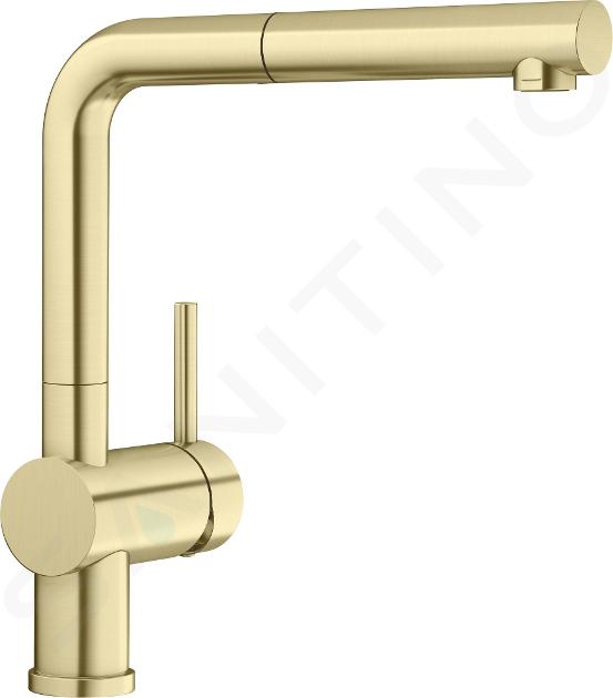 Blanco Linus S - Miscelatore da lavello con bocca di erogazione estraibile, color oro satinato 526684