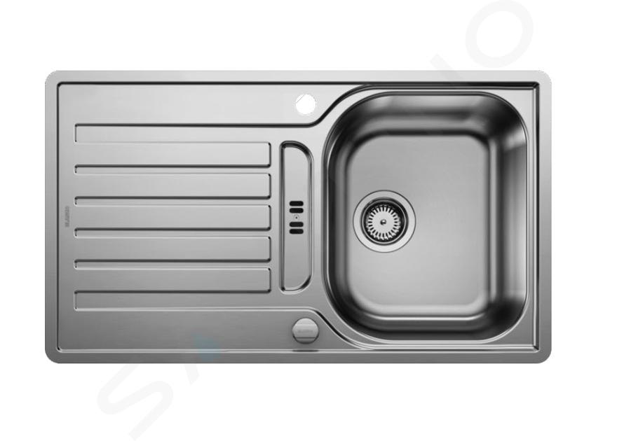 Blanco Lantos 45 - Fregadero, 86x50 cm, con control de desagüe, acero inoxidable cepillado 519717