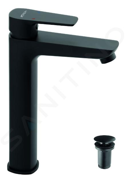 Novaservis Metalia 58 - Mitigeur de lavabo avec garniture de vidage, noir 58503,5