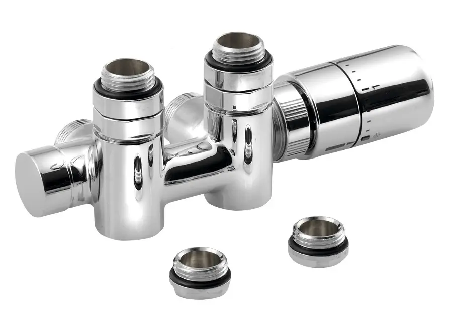 Sapho Twin Combi - Termosztatikus szelepek csatlakozószettje, középcsatlakozó 50 mm, jobbra, krómozott CP5010S