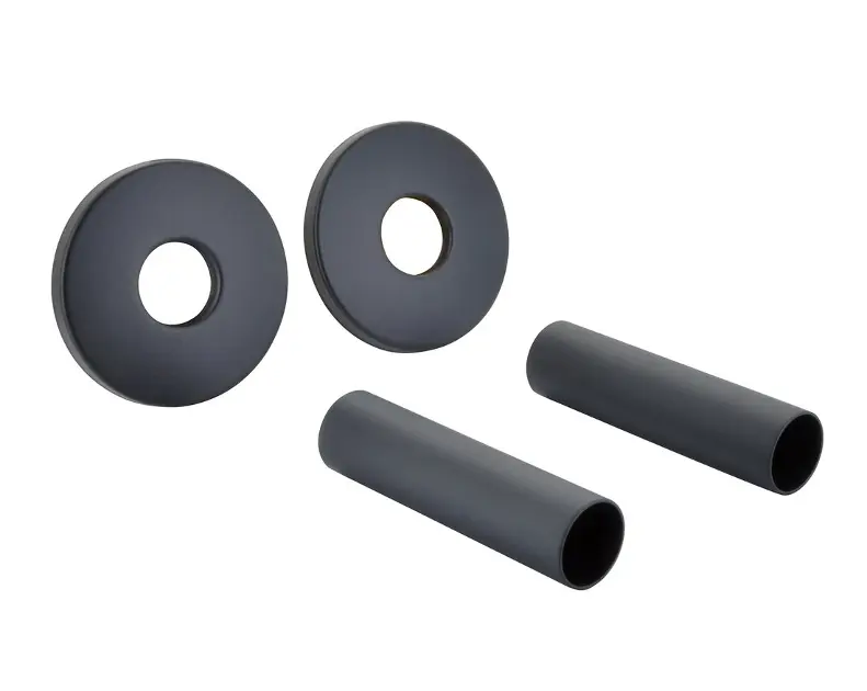 Sapho Accessori - Set di rosette rotonde di copertura, nero opaco CP6135B