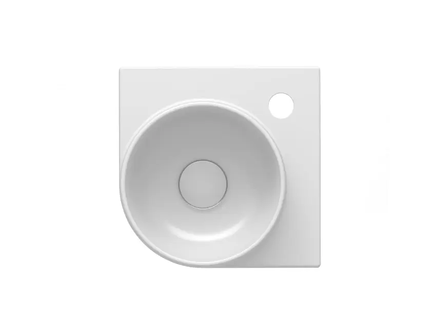 Ravak Yard - Kulmapesuallas 28x28 cm ilman ylivuotosuojaa, hana-aukko, valkoinen XJX01228000