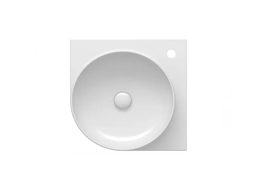 Ravak Yard - Kulmapesuallas 45x45 cm ilman ylivuotosuojaa, hana-aukko, valkoinen XJX01245000