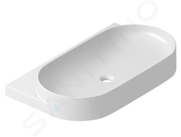 Ravak Yard - Lavabo 805x500 mm, senza sfioratore, foro per rubinetto, bianco XJX01280002