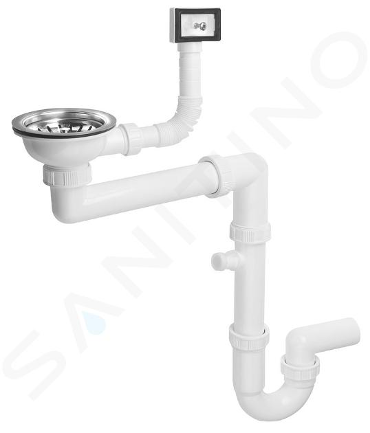 Bruckner Accessoires - Siphon d'évier gain de place avec trop plein, blanc  155.127.0