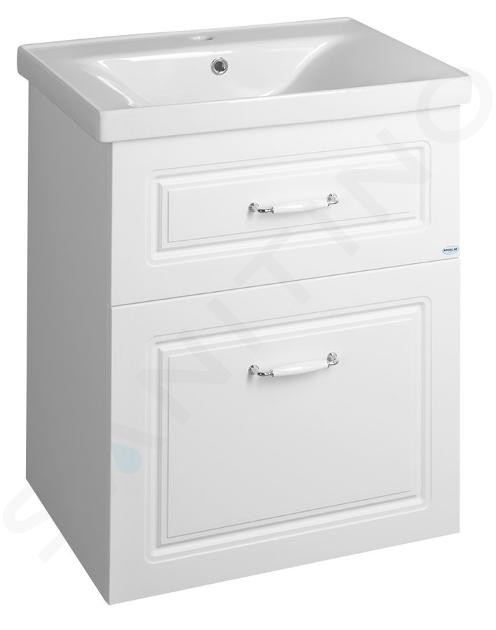 Aqualine Favolo - Mobile da lavabo, 57x73x45 cm, bianco opaco FV260