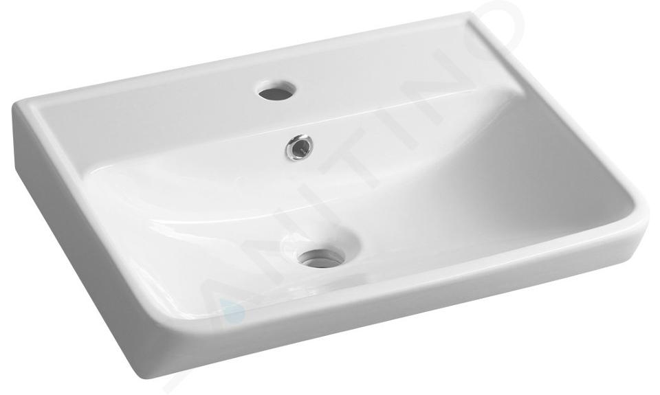 Bruckner Neon - Lavabo 45x42 cm, avec trop-plein, avec trou pour robinet, blanc 201.130.0