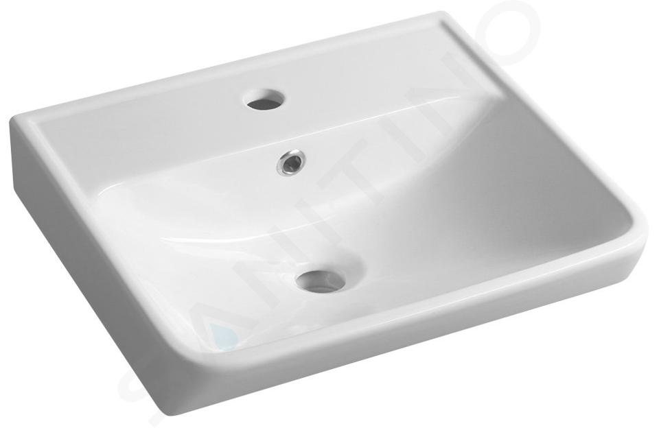 Bruckner Neon - Lavabo 500x415 mm, con rebosadero, con agujero para grifo, blanco 201.131.0