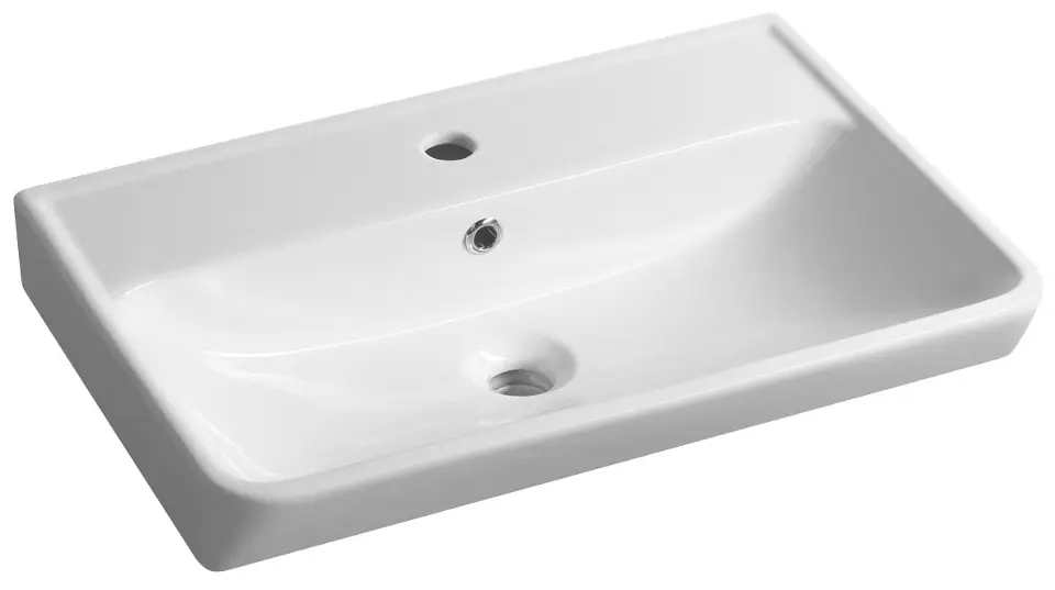 Bruckner Neon - Lavabo 60x42 cm, avec trop-plein, avec trou pour robinet, blanc 201.132.0