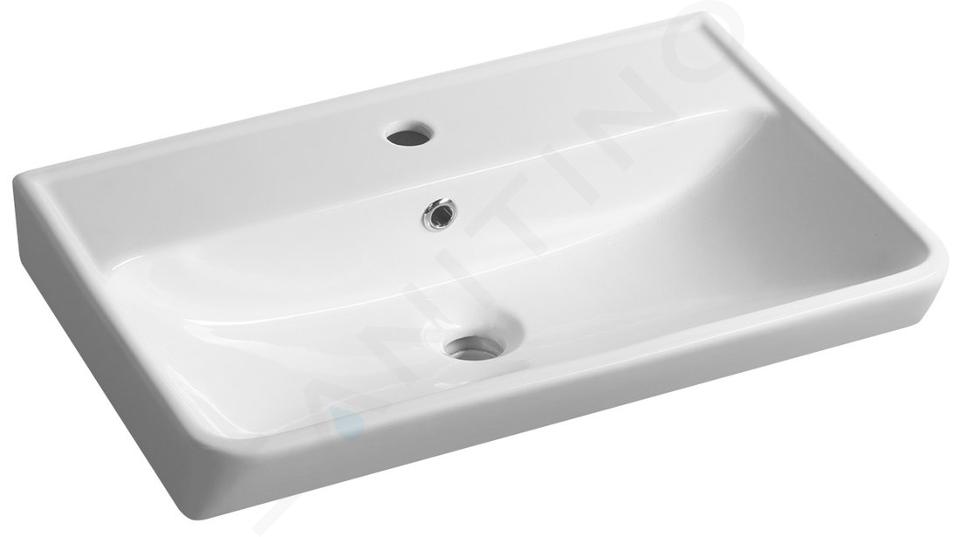 Bruckner Neon - Lavabo 60x42 cm, avec trop-plein, avec trou pour robinet, blanc 201.132.0