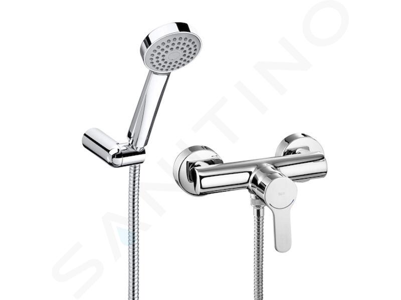 Roca L20 - Ensemble de douche avec mitigeur, 1 jet, chrome A5A2009C02