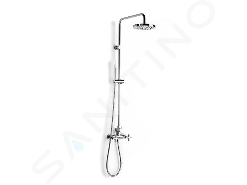 Roca Loft - Ensemble de douche avec mitigeur, diamètre 200 mm, 1 jet, chrome A5A9743C00