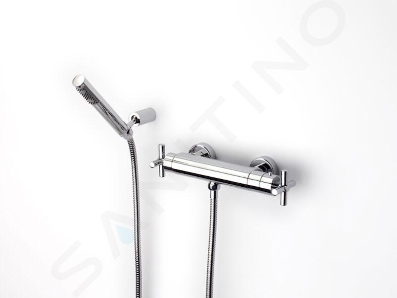 Roca Loft - Ensemble de douche avec thermostat, 1 jet, chrome A5A1343C00