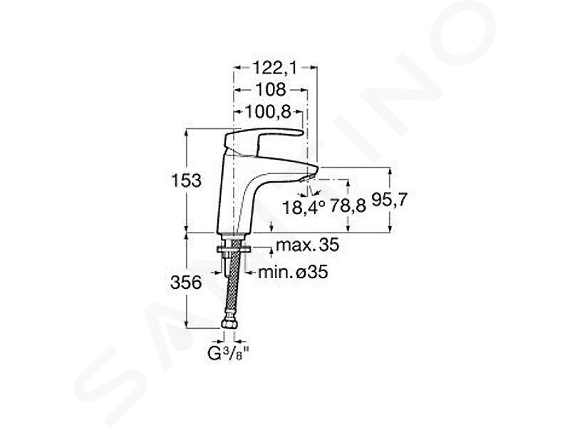 Roca - Grifo de lavabo con cuerpo liso Monodin-N A5A3298C00