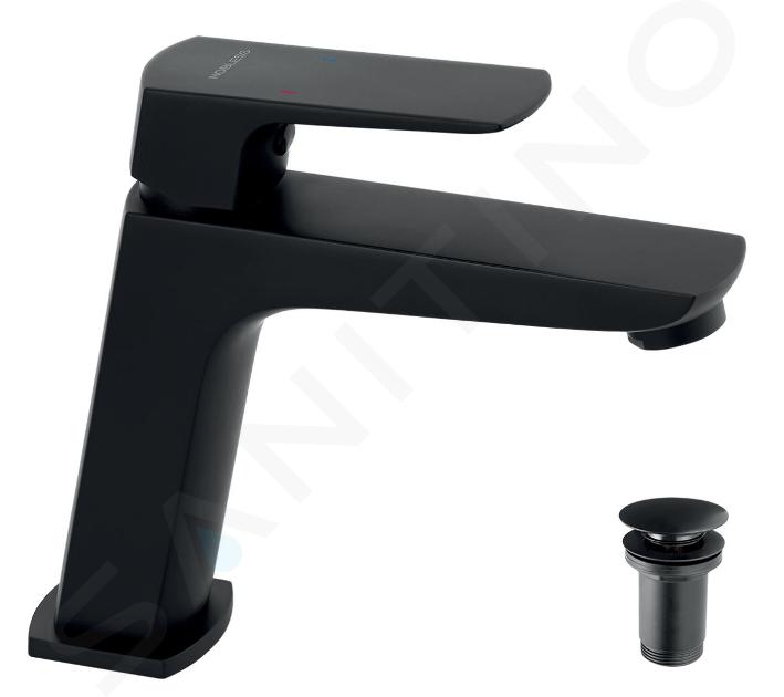 Novaservis Nobless Ego - Miscelatore da lavabo, con sistema di scarico, nero opaco 43003,5