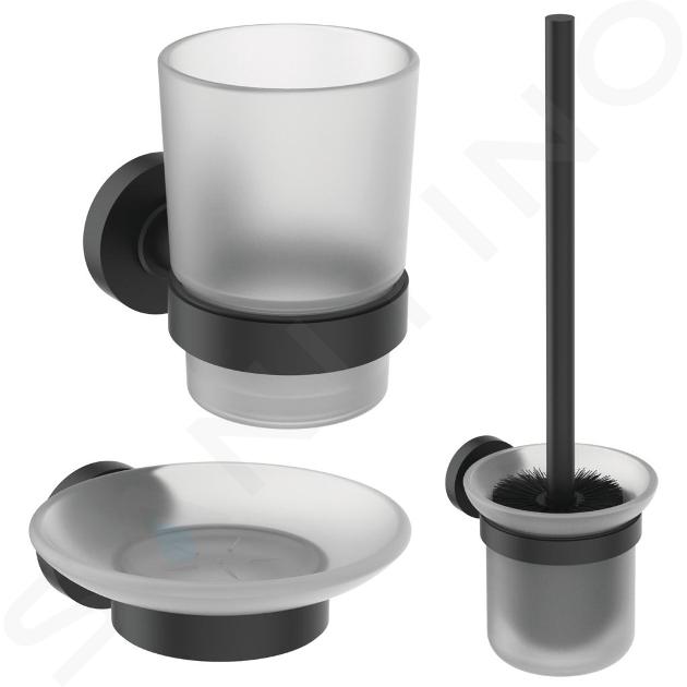 Ideal Standard IOM - Badaccessoires-Set, Glas matt/schwarz A9245XG