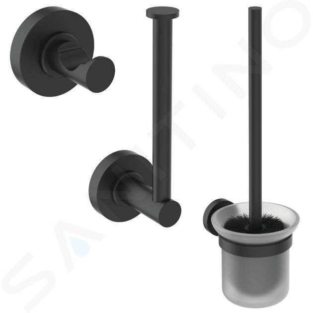 Ideal Standard IOM - Set de accesorii pentru baie, sticlă mată/negru A9246XG