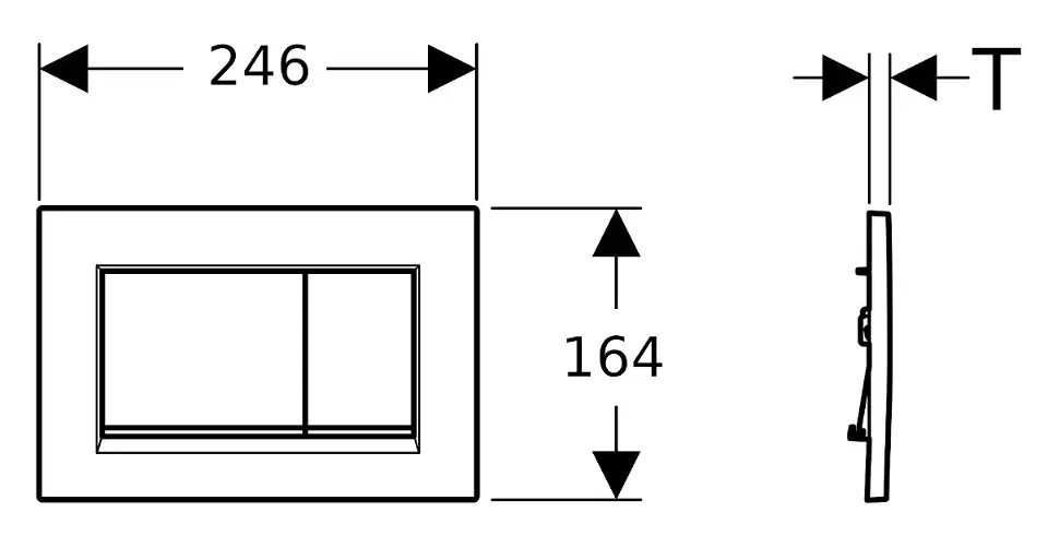 Geberit Sigma20 - Ovládací tlačítko pro 2 množství splachování, černá lesk/černá mat 115.883.DW.1IIJ5