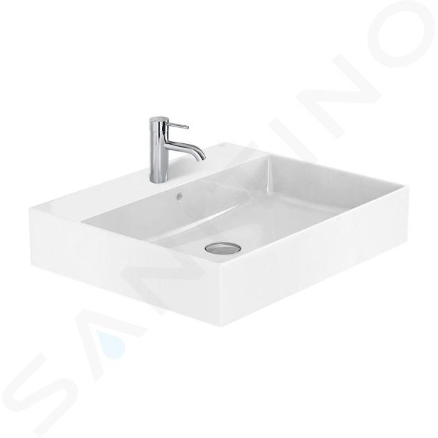 Roca Inspira - Mosdókagyló 600x490 mm, túlfolyóval, csapfurattal, fehér színben A32752C000