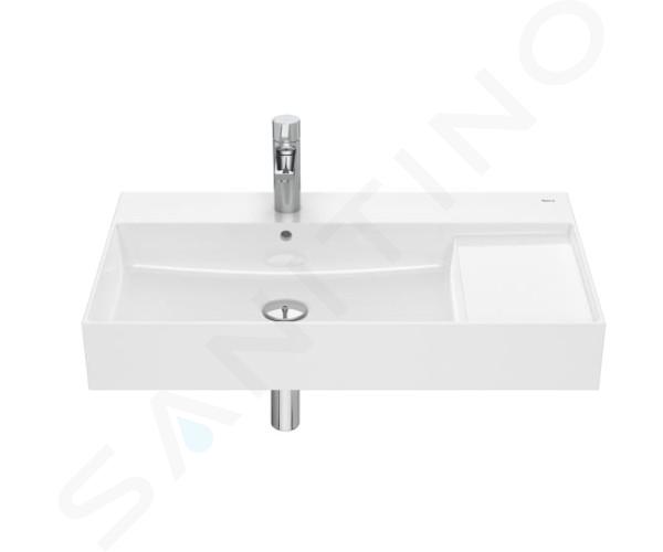 Roca Inspira - Lavabo 800x490 mm, avec trop-plein, trou pour robinetterie, blanc A32752B000