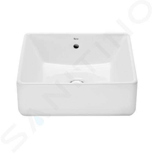 Roca The Gap - Lavabo da appoggio 390x370 mm, con troppopieno, senza foro per miscelatore, bianco A3270ML000