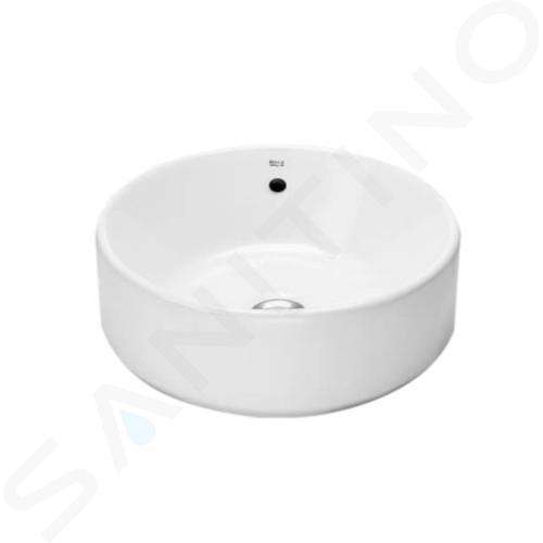 Roca The Gap - Lavabo sobre encimera, diámetro 390 mm, con rebosadero, sin orificio para grifo, blanco A3270MJ000