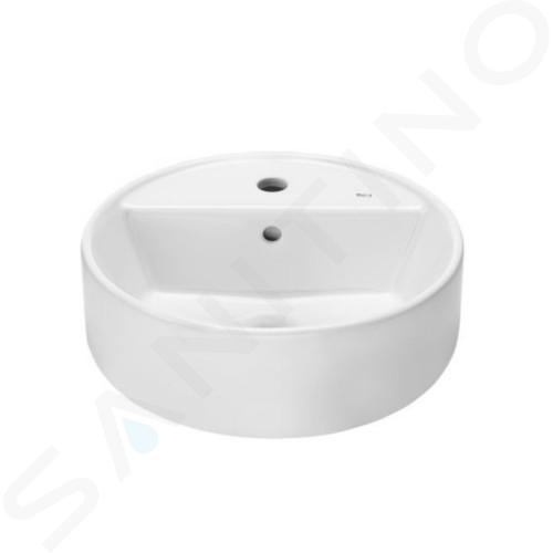 Roca The Gap - Umyvadlo na desku, průměr 40 cm, s přepadem, otvor pro baterii, bílá A3270MK000