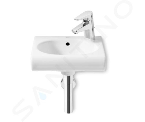 Roca Meridian - Lavamani 35x32 cm, con troppopieno, foro per miscelatore a dx, bianco A327249000