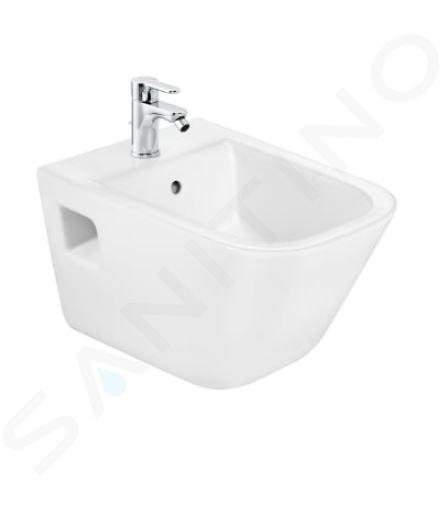 Roca The Gap - Závesný bidet, s prepadom, otvor na batériu, biela A357475000