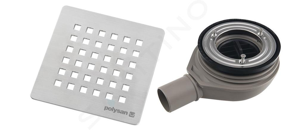 Polysan Flexia - Sifone Geberit per piatto doccia, diametro 90 mm, DN40, coperchio in acciaio inox 17731