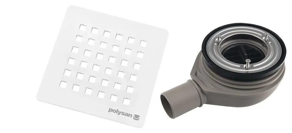 Polysan Flexia - Сифон за вана Geberit, диаметър 90 мм, DN40, капачка в бял цвят 17741