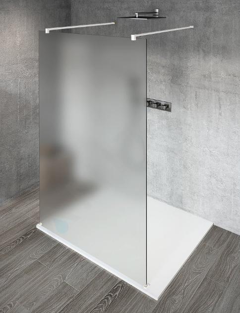 Gelco Vario - Pared de ducha Walk-In, 100 cm, vidrio revestido, blanco/vidrio esmerilado GX1410GX2215