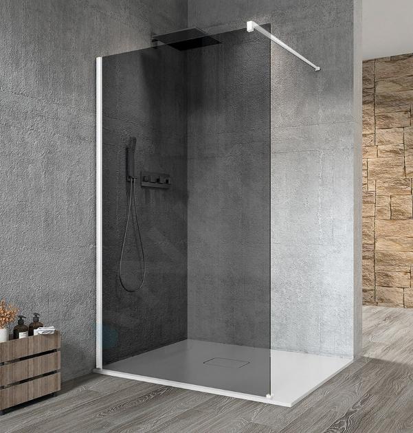 Gelco Vario - Pared de ducha Walk-In, 120 cm, Cristal revestido, Blanco/Cobre GX1312GX1015