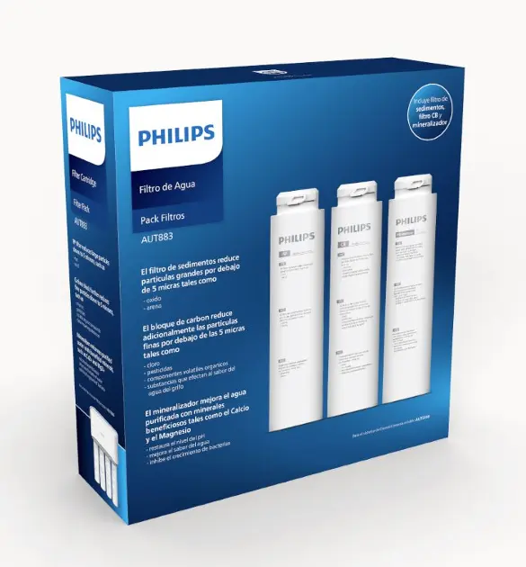 Philips Accesorios Set de filtros 3en1 para la filtración de agua AUT883/10 | Sanitino.es